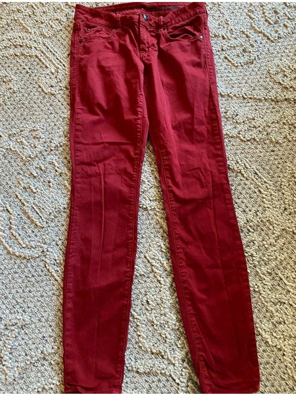 Articles Of Society Deep Red Skinny Stretch Jeans Size 25-004